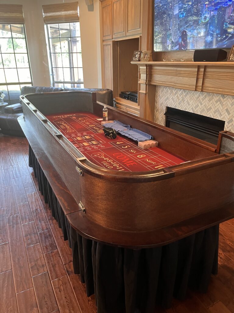 Casino craps table in a room