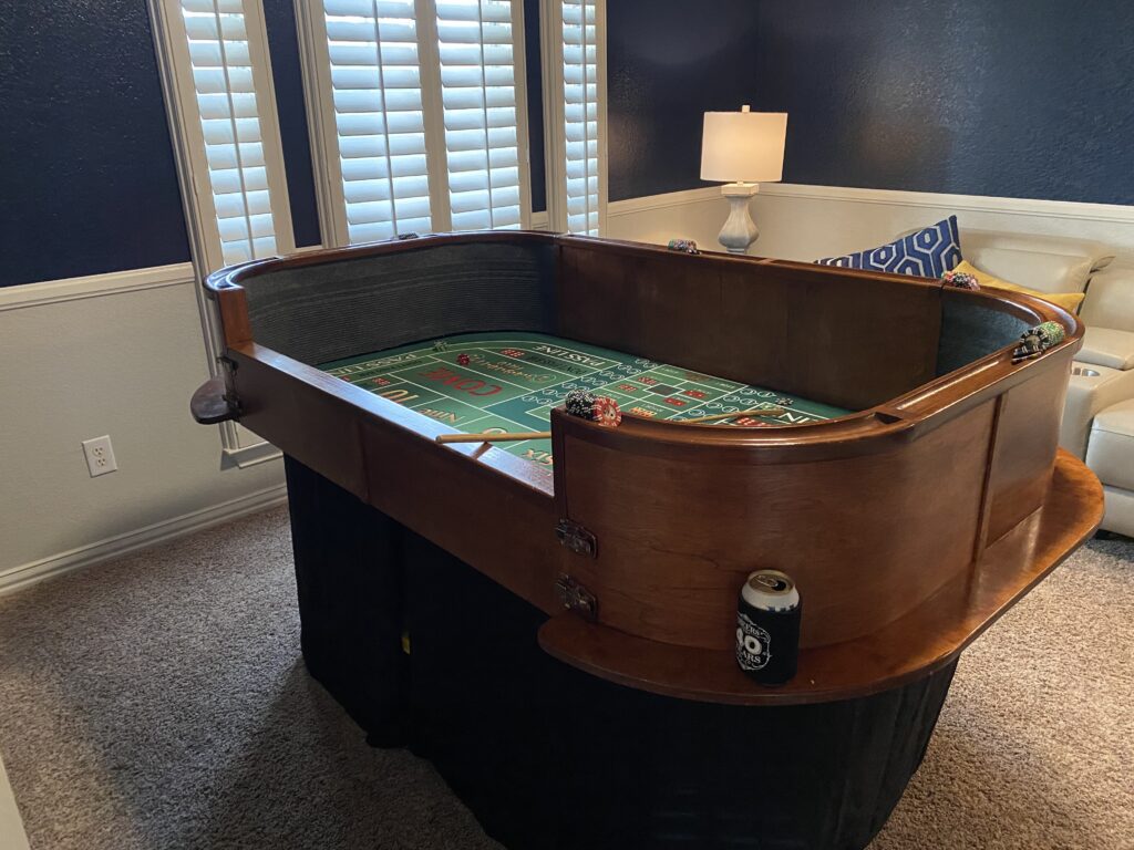 Casino craps table in a room